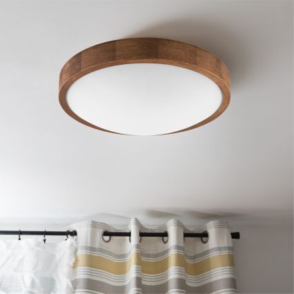 Brilagi - Светодиодный потолочный светильник CARVALHO SLIM 2xE27/60W/230V дуб вишня диаметр 37 см