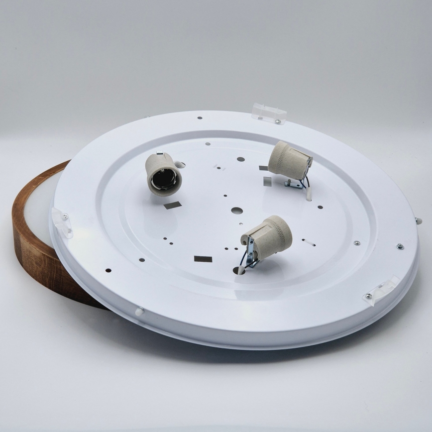 Brilagi - Светодиодный потолочный светильник CARVALHO SLIM 3xE27/60W/230V дуб вишня диаметр 47 см