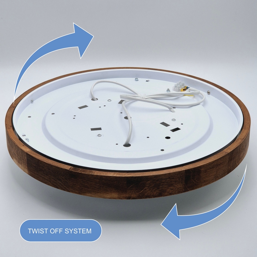 Brilagi - Светодиодный потолочный светильник CARVALHO SLIM 3xE27/60W/230V дуб вишня диаметр 47 см