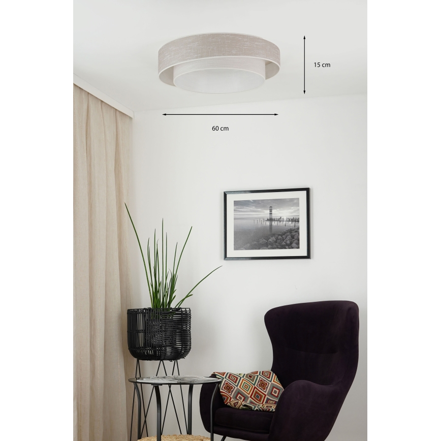Brilagi - Светодиодный потолочный светильник DOVER SHINE LED/26W/230V диаметр 60 см серый/кремовый