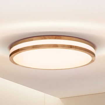 Brilagi - Светодиодный потолочный светильник MOLINA LED/24W/230V дуб диаметр 29 см