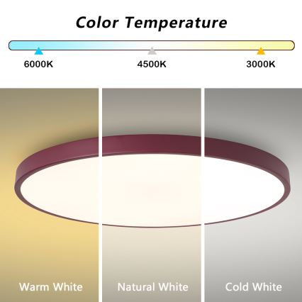 Brilagi - LED потолочный светильник POOL LED/100W/230V 3000/4000/6000K диаметр 80 см бордовый