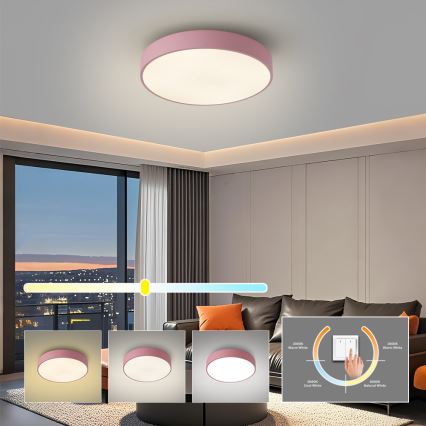 Brilagi - LED потолочный светильник POOL LED/48W/230V, 3000/4000/6000K, диаметр 40 см, розовый