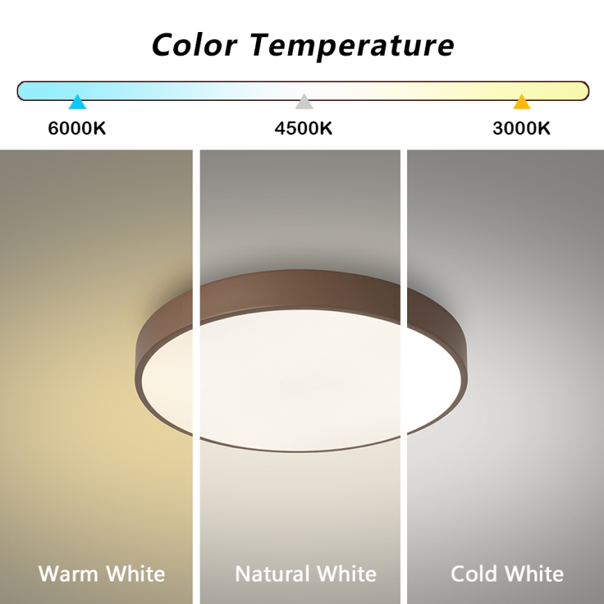 Brilagi - LED потолочный светильник POOL LED/48 Вт/230 В 3000/4000/6000 К Ø 40 см коричневый