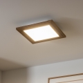 Brilagi - Светодиодный потолочный светильник с регулированием яркости SLIMFRAME WOOD LED/25W/230V 34x34 см 3000-6000K коричневый + дистанционное управление