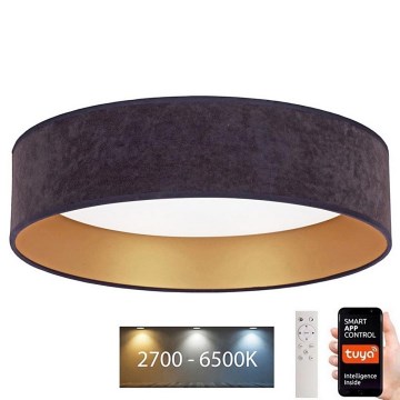 Brilagi - Светодиодный потолочный светильник с регулированием яркости VELVET SMART LED/24W/230V диаметр 45 см 2700-6500K Wi-Fi Tuya серый/золотой + дистанционное управление