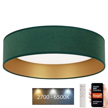 Brilagi - Светодиодный потолочный светильник с регулированием яркости VELVET SMART LED/24W/230V диаметр 45 см 2700-6500K Wi-Fi Tuya зеленый/золотой + дистанционное управление