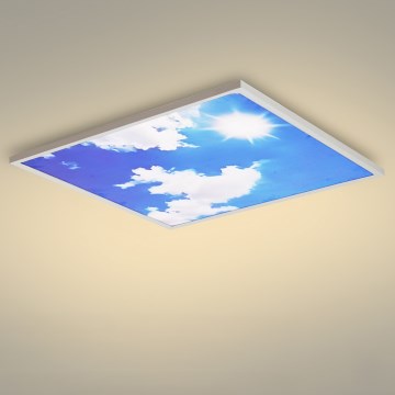 Brilagi - светодиодный потолочный светильник SLIMFRAME SKY LED/58 Вт/230 В 60x60 см серебристый/синий