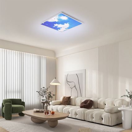 Brilagi - светодиодный потолочный светильник SLIMFRAME SKY LED/58 Вт/230 В 60x60 см серебристый/синий