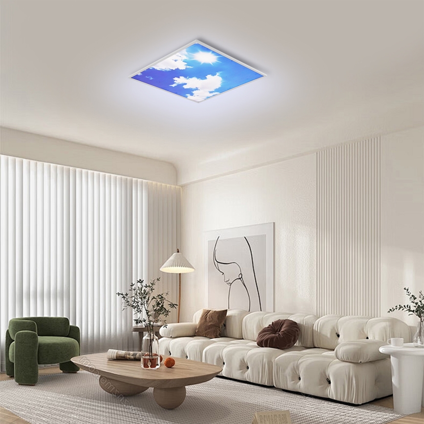 Brilagi - светодиодный потолочный светильник SLIMFRAME SKY LED/58 Вт/230 В 60x60 см серебристый/синий