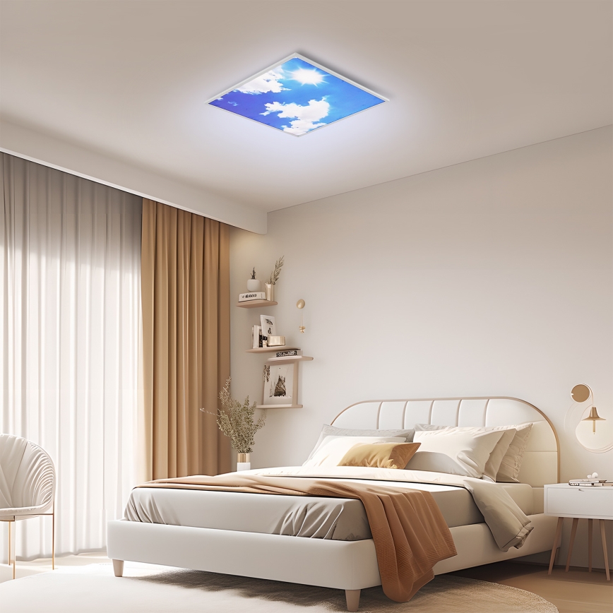 Brilagi - светодиодный потолочный светильник SLIMFRAME SKY LED/58 Вт/230 В 60x60 см серебристый/синий