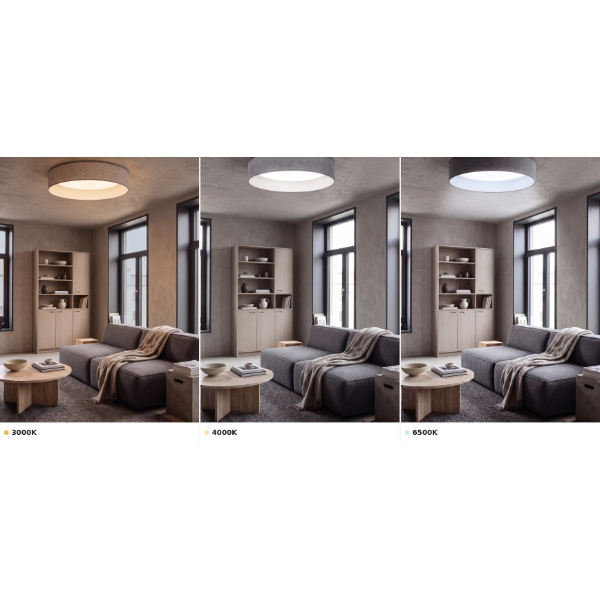 Brilagi - светодиодный потолочный светильник VELVET VARI LED/24W/230V 3000/4000/6500K, диаметр 45 см, серый