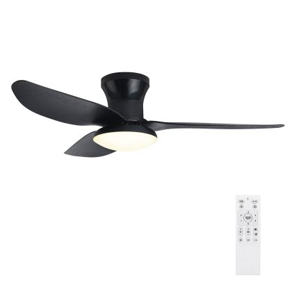 Brilagi - Светодиодный регулируемый потолочный вентилятор LED/30W/230V 3000-6500K черный + пульт дистанционного управления