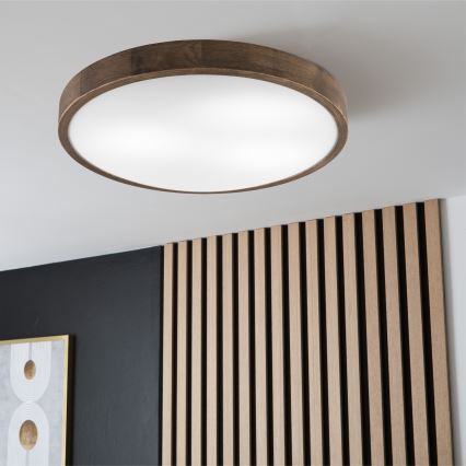 Brilagi - Светодиодный потолочный светильник CARVALHO SLIM 3xE27/60W/230V дуб диаметр 47 см