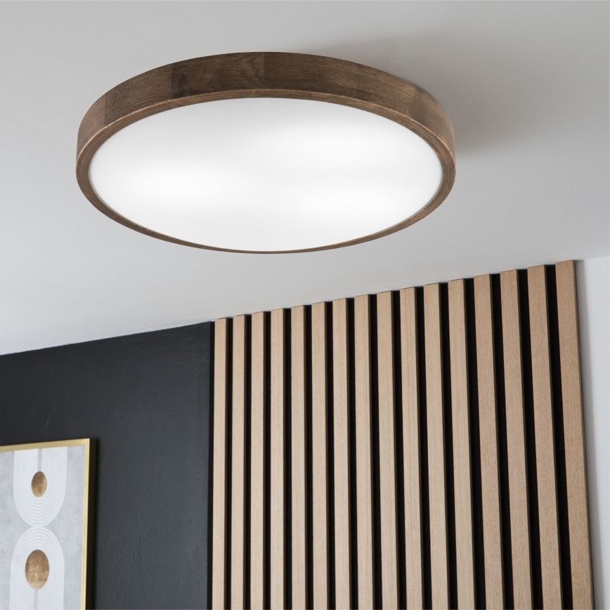 Brilagi - Светодиодный потолочный светильник CARVALHO SLIM 3xE27/60W/230V дуб диаметр 47 см