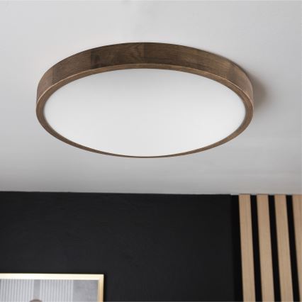 Brilagi - Светодиодный потолочный светильник CARVALHO SLIM 3xE27/60W/230V дуб диаметр 47 см