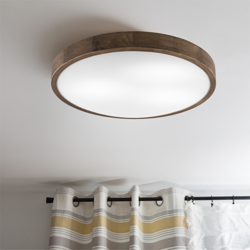 Brilagi - Светодиодный потолочный светильник CARVALHO SLIM 3xE27/60W/230V дуб диаметр 47 см