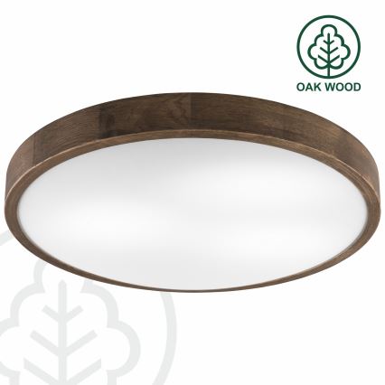 Brilagi - Светодиодный потолочный светильник CARVALHO SLIM 3xE27/60W/230V дуб диаметр 47 см