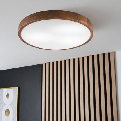 Brilagi - Светодиодный потолочный светильник CARVALHO SLIM 3xE27/60W/230V дуб вишня диаметр 47 см