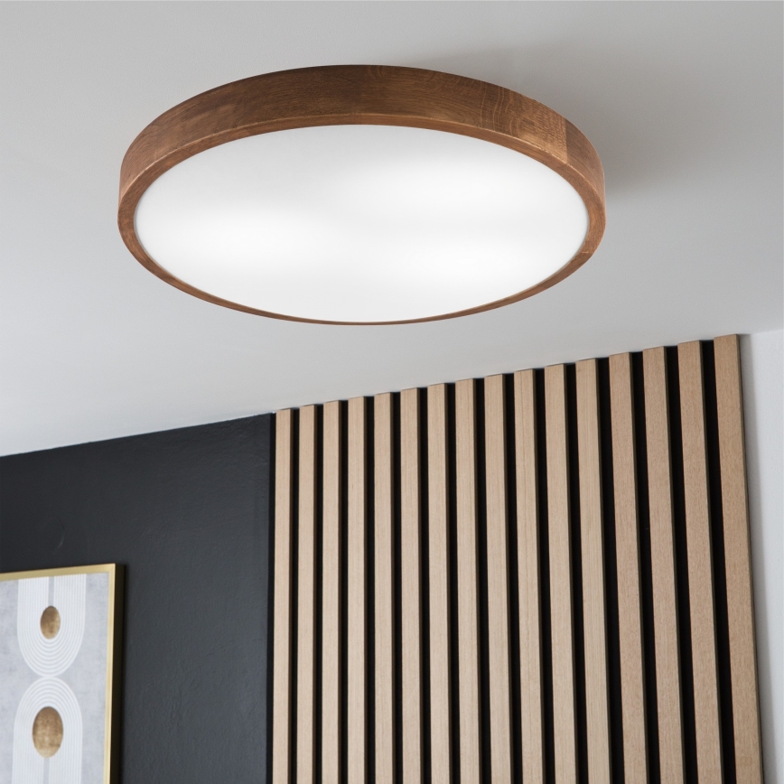 Brilagi - Светодиодный потолочный светильник CARVALHO SLIM 3xE27/60W/230V дуб вишня диаметр 47 см