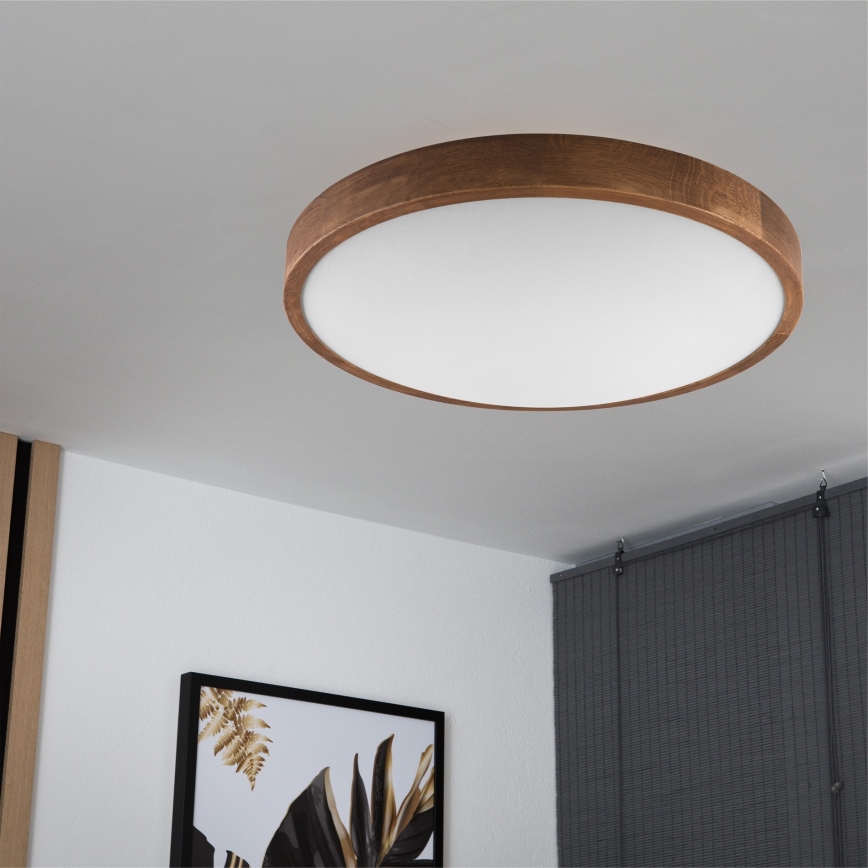 Brilagi - Светодиодный потолочный светильник CARVALHO SLIM 3xE27/60W/230V дуб вишня диаметр 47 см