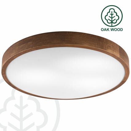 Brilagi - Светодиодный потолочный светильник CARVALHO SLIM 3xE27/60W/230V дуб вишня диаметр 47 см