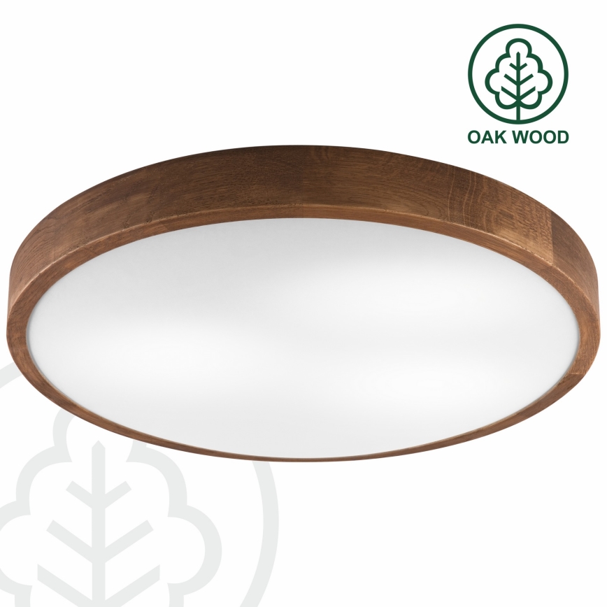 Brilagi - Светодиодный потолочный светильник CARVALHO SLIM 3xE27/60W/230V дуб вишня диаметр 47 см
