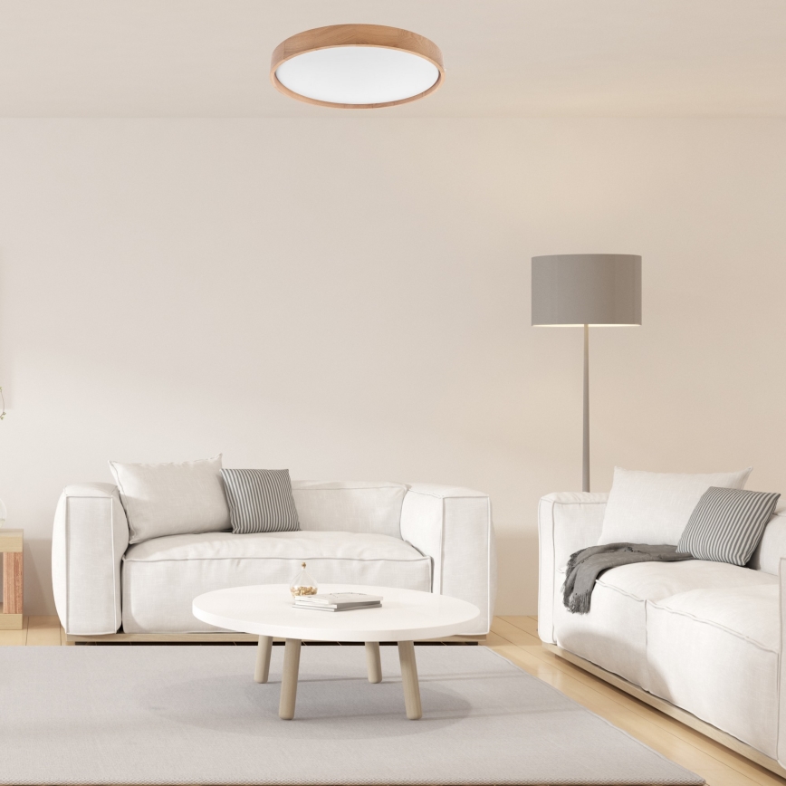 Brilagi - Светодиодный потолочный светильник MANAROLA SMART LED/36W/230V 2700-6500K дуб диаметр 51 см Wi-Fi + дистанционное управление Tuya