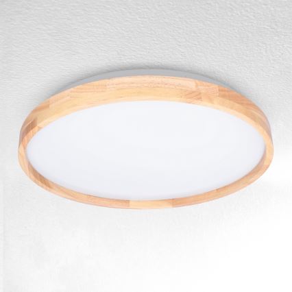 Brilagi - Светодиодный потолочный светильник с регулированием яркости ALSON LED/48W/230V 3000-6500K дуб диаметр 39,5 см + дистанционное управление