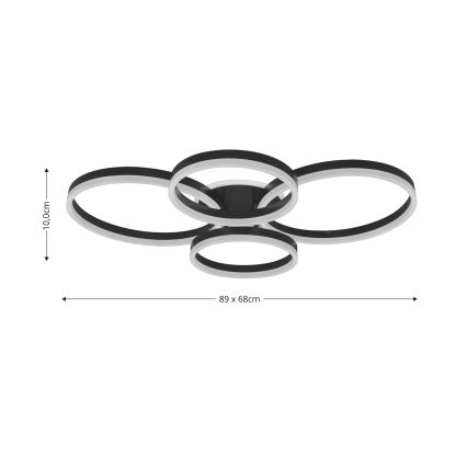 Brilagi - Светодиодный потолочный светильник с регулированием яркости ORBITS LED/52W/230V 3000/4000/6000K + дистанционное управление