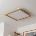 Brilagi - Светодиодный потолочный светильник с регулированием яркости SLIMFRAME WOOD LED/58W/230V 64x64 см 3000-6000K коричневый + дистанционное управление