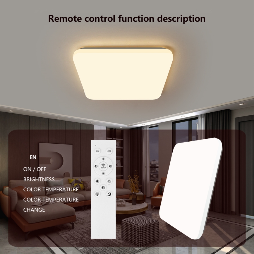 Brilagi - Светодиодный потолочный светильник с регулированием яркости SMART LED/36W/230V 2700-6500K Wi-Fi Tuya + дистанционное управление