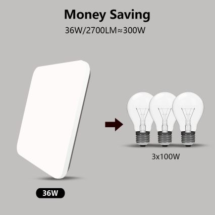 Brilagi - Светодиодный потолочный светильник с регулированием яркости SMART LED/36W/230V 2700-6500K Wi-Fi Tuya + дистанционное управление