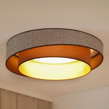 Brilagi - Светодиодный потолочный светильник с регулированием яркости VEGAS SHINE LED/24W/230V диаметр 60 см 3000/4000/6500K коричневый + дистанционное управление