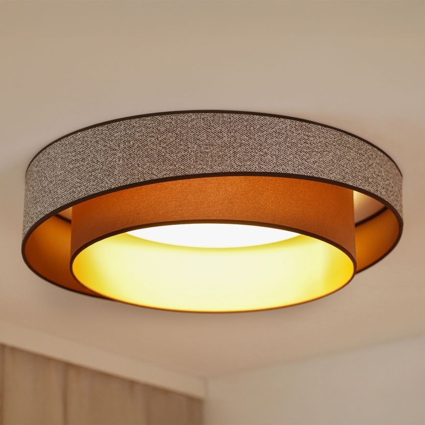 Brilagi - Светодиодный потолочный светильник с регулированием яркости VEGAS SHINE LED/24W/230V диаметр 60 см 3000/4000/6500K коричневый + дистанционное управление