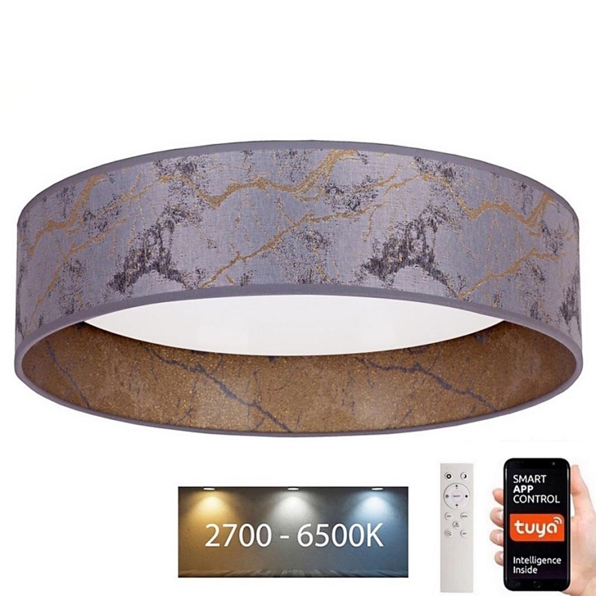 Brilagi - Светодиодный потолочный светильник с регулированием яркости VELVET SMART LED/24W/230V диаметр 45 см 2700-6500K Wi-Fi Tuya серый/золотой + дистанционное управление