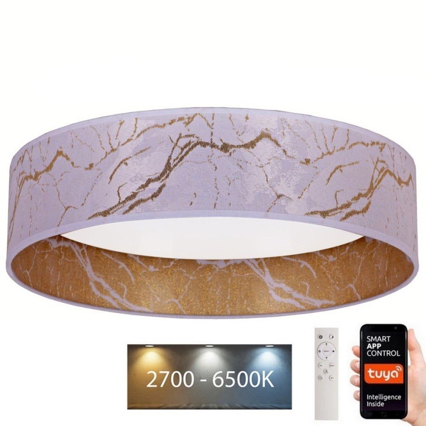Brilagi - Светодиодный потолочный светильник с регулированием яркости VELVET SMART LED/36W/230V диаметр 55 см 2700-6500K Wi-Fi Tuya белый/золотой + дистанционное управление