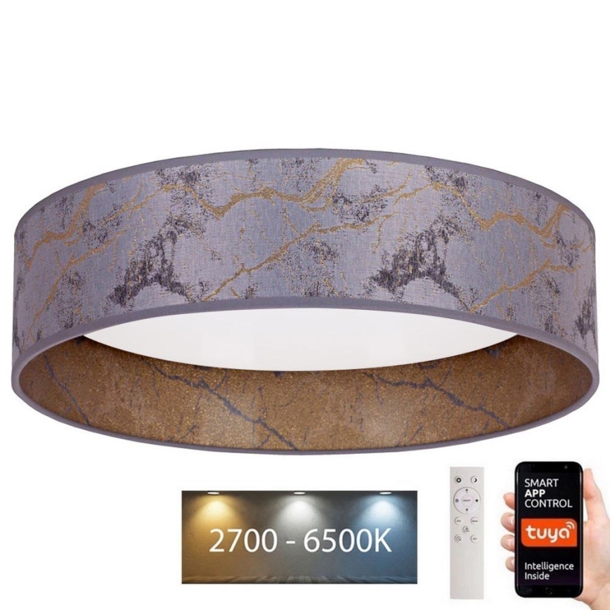 Brilagi - Светодиодный потолочный светильник с регулированием яркости VELVET SMART LED/36W/230V диаметр 55 см 2700-6500K Wi-Fi Tuya серый/золотой + дистанционное управление