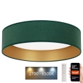 Brilagi - Светодиодный потолочный светильник с регулированием яркости VELVET SMART LED/36W/230V диаметр 55 см 2700-6500K Wi-Fi Tuya зеленый/золотой + дистанционное управление