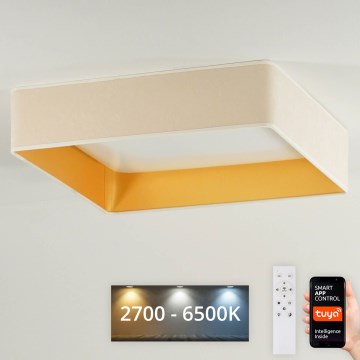 Brilagi - Светодиодный потолочный светильник с регулированием яркости VELVET SQUARE SMART LED/36W/230V 2700-6500K Wi-Fi Tuya + дистанционное управление кремовый