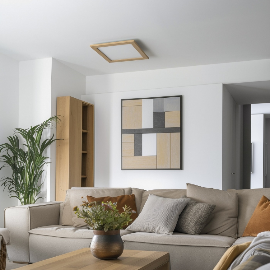 Brilagi - Светодиодный потолочный светильник SLIMFRAME WOOD LED/36W/230V 49,5x49,5 см коричневый