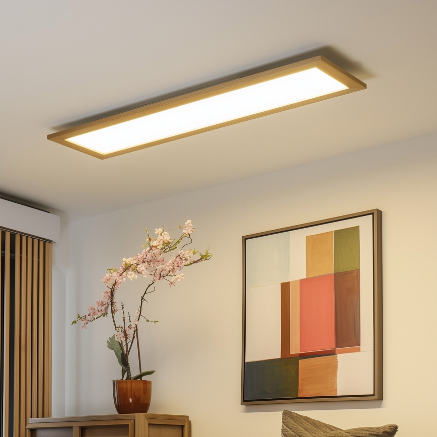 Brilagi - Светодиодный потолочный светильник SLIMFRAME WOOD LED/58W/230V 124x34 см коричневый