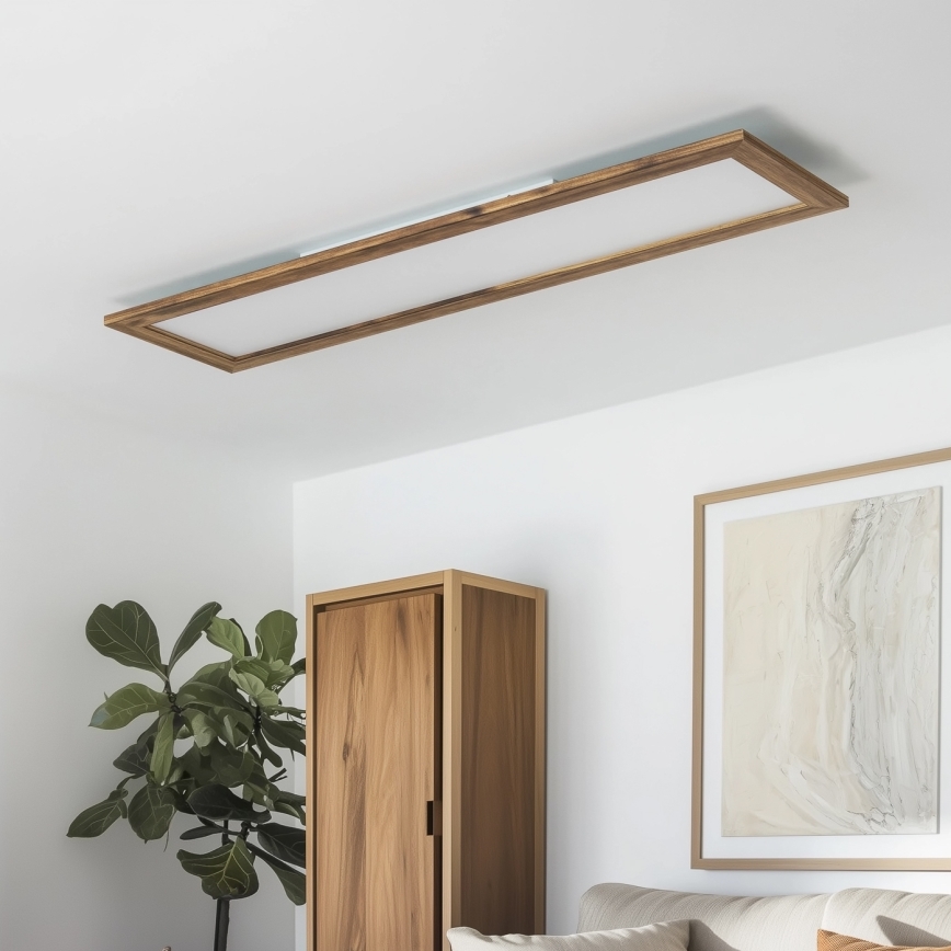 Brilagi - Светодиодный потолочный светильник SLIMFRAME WOOD LED/58W/230V 124x34 см коричневый