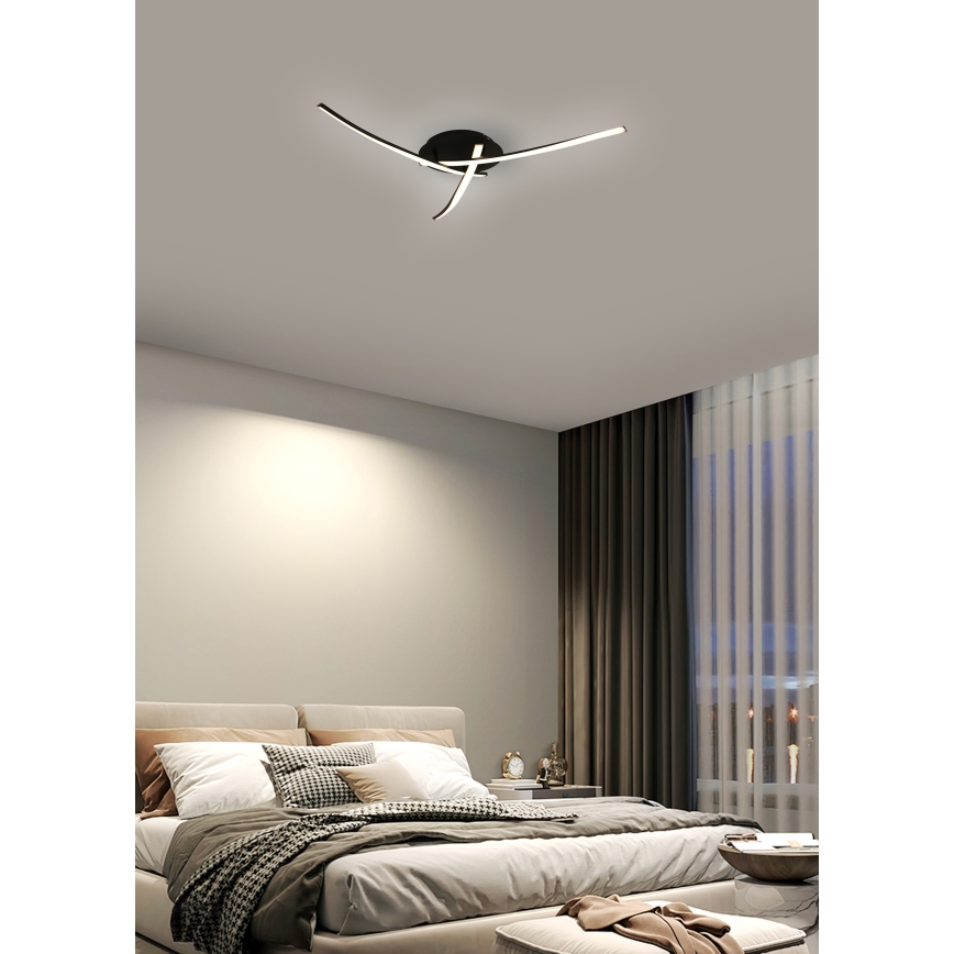 Brilagi - Светодиодный потолочный светильник STRIPES LED/24W/230V черный