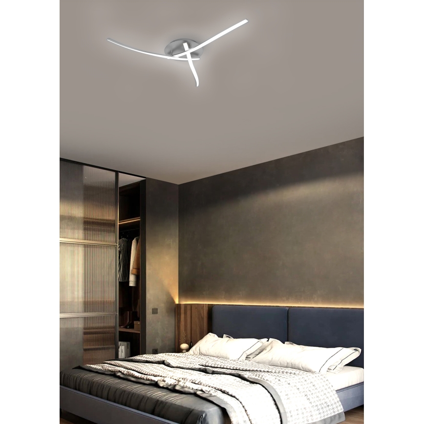 Brilagi - Светодиодный потолочный светильник STRIPES LED/24W/230V серебристый