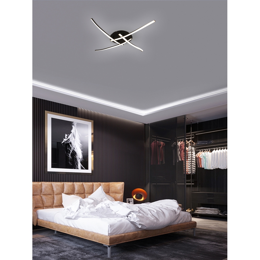 Brilagi - Светодиодный потолочный светильник STRIPES LED/32W/230V черный
