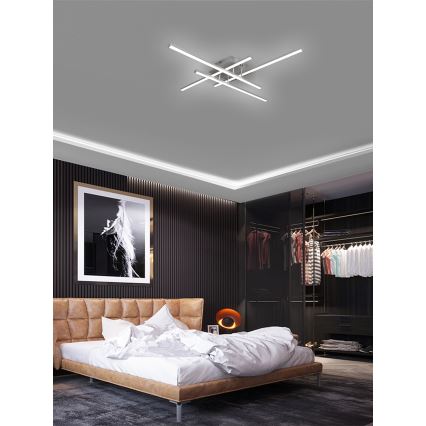Brilagi - Светодиодный потолочный светильник STRIPES LED/37W/230V серебристый