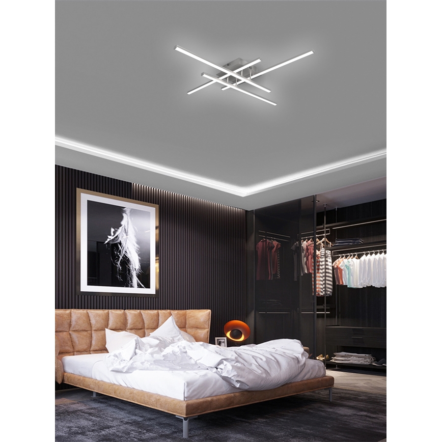 Brilagi - Светодиодный потолочный светильник STRIPES LED/37W/230V серебристый