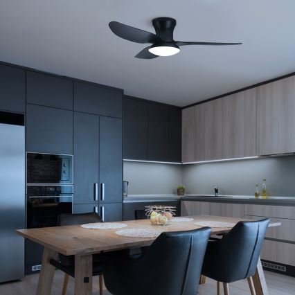Brilagi - Светодиодный регулируемый потолочный вентилятор LED/30W/230V 3000-6500K черный + пульт дистанционного управления