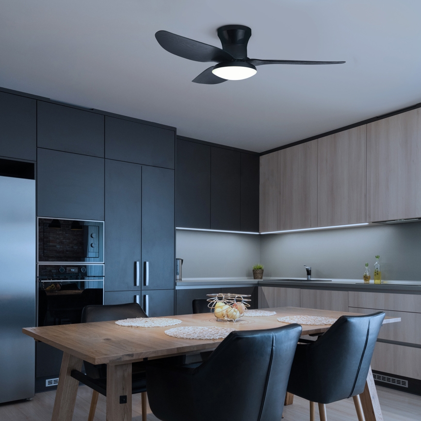 Brilagi - Светодиодный регулируемый потолочный вентилятор LED/30W/230V 3000-6500K черный + пульт дистанционного управления